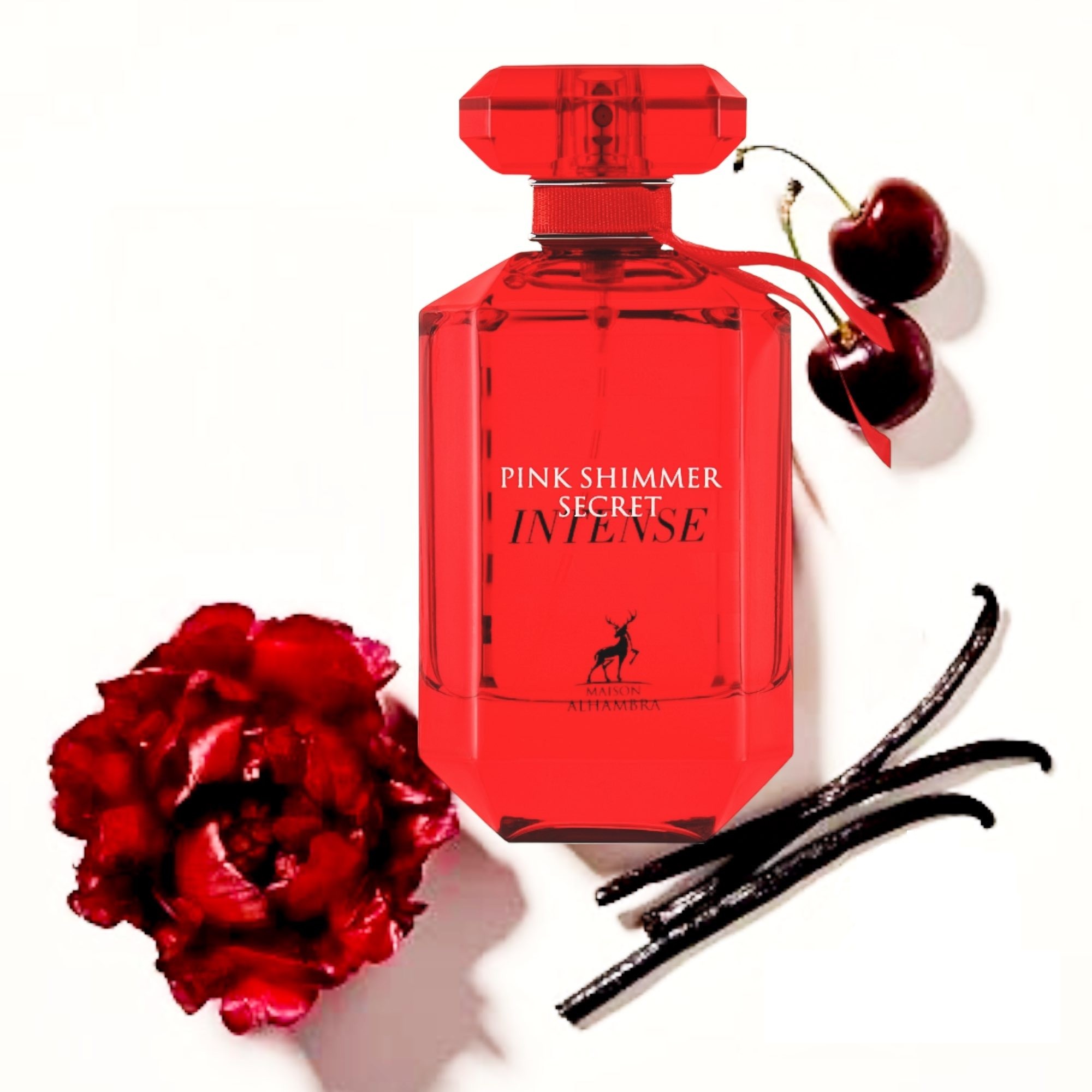 Maison Alhambra Pink Shimmer Secret Intense EDP 100 мл – Гурме аромат с червен божур - Image 4