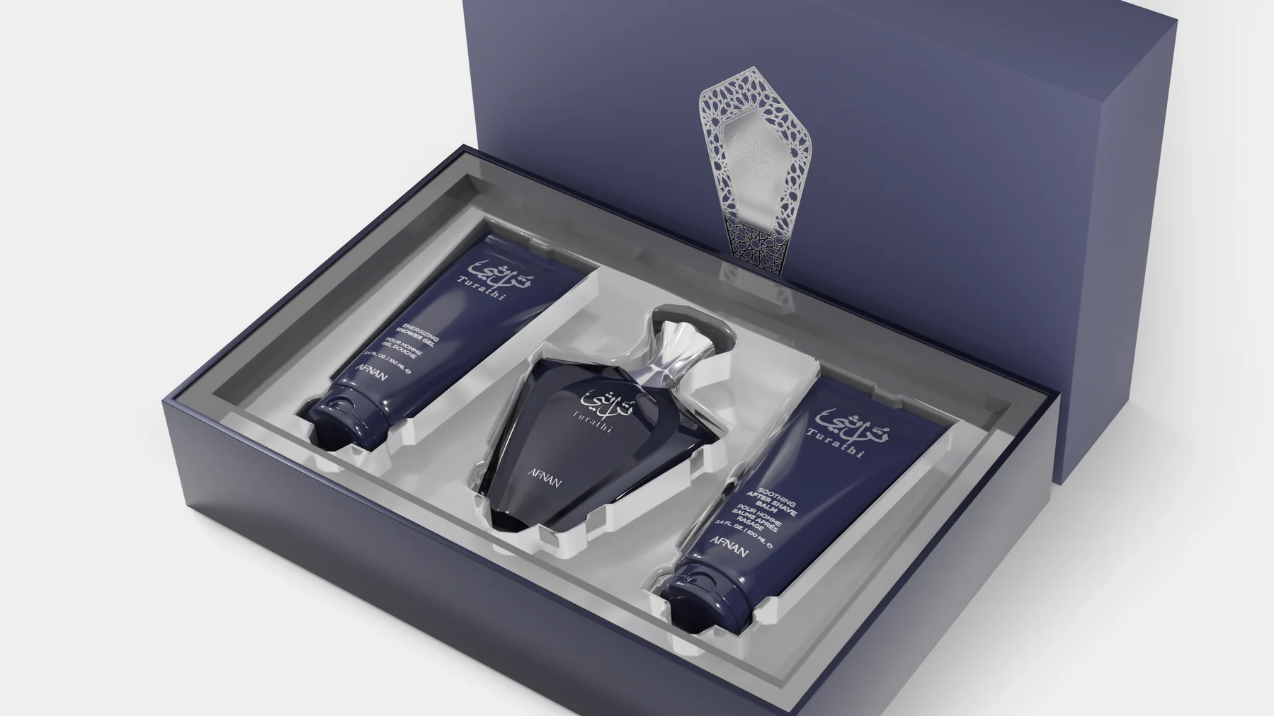 Мъжки луксозен комплект – Afnan Men's Turathi Blue Gift Set - Image 2