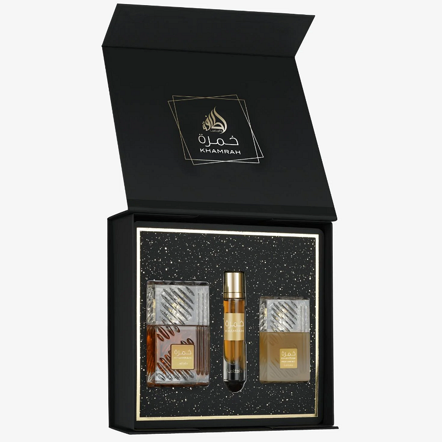 Луксозен комплект за жени и мъже – Lattafa Khamrah Gift Set - Image 5