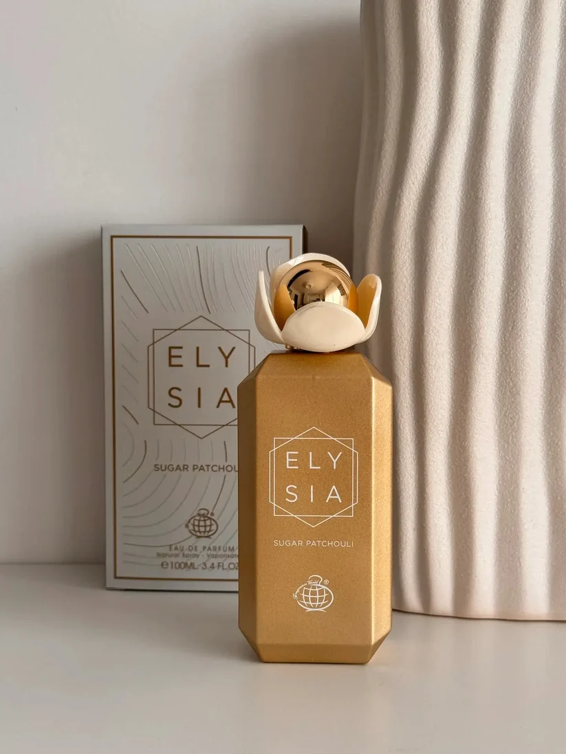 Fragrance World Elysia Sugar Patchouli EDP 100 мл – Дървесен аромат с крем брюле - Image 10
