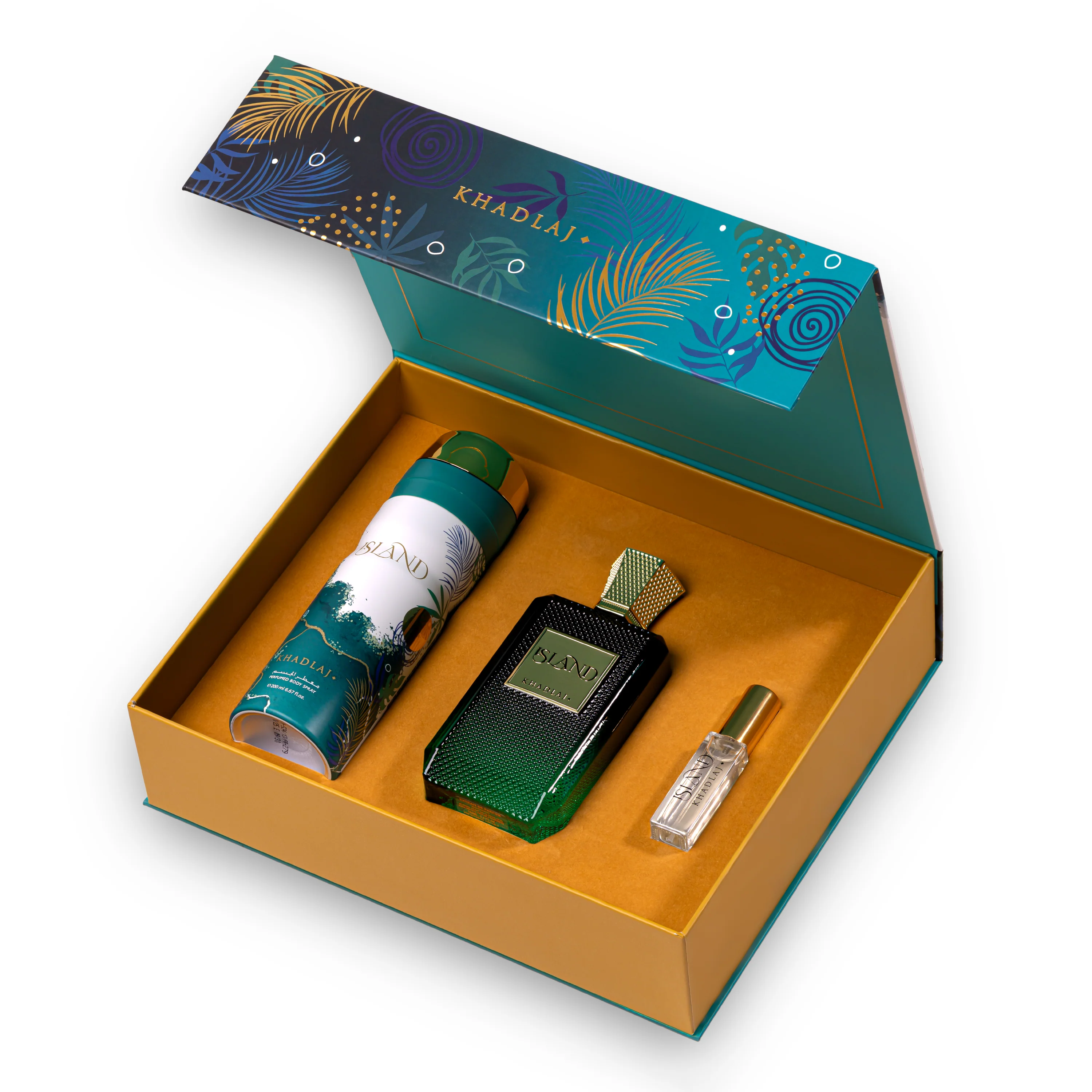 Луксозен комплект за жени и мъже – Khadlaj Island Extrait de Parfum Giftset - Image 2